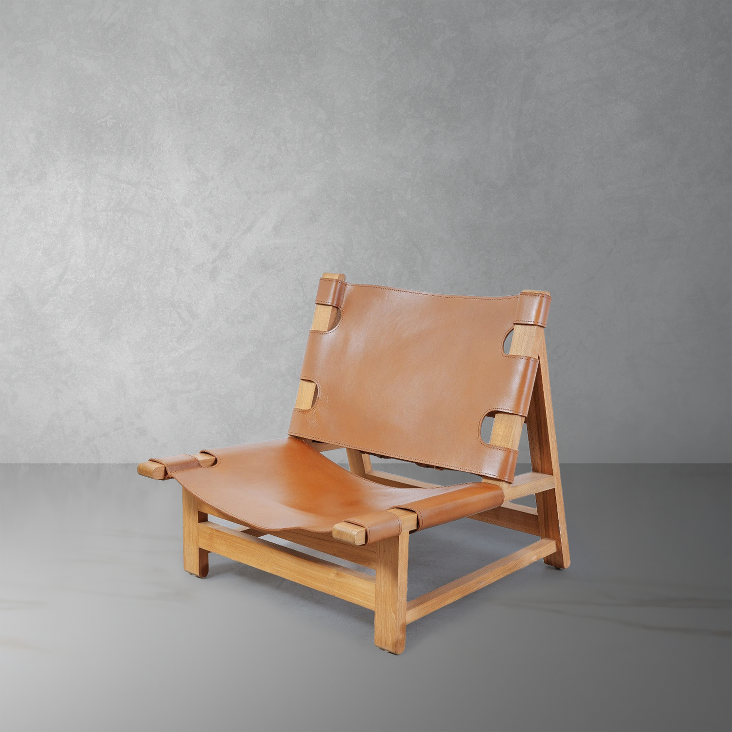 Mid Century Armless Spanish Chair-France & Son-FL1309TEAK-Lounge Chairs-1-France and Son