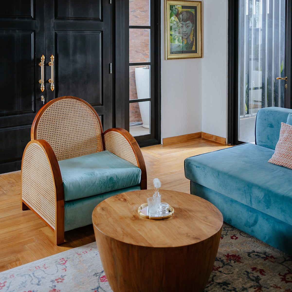 Arc Cane Lounge Chair-France & Son-FL1342-Lounge Chairs-2-France and Son