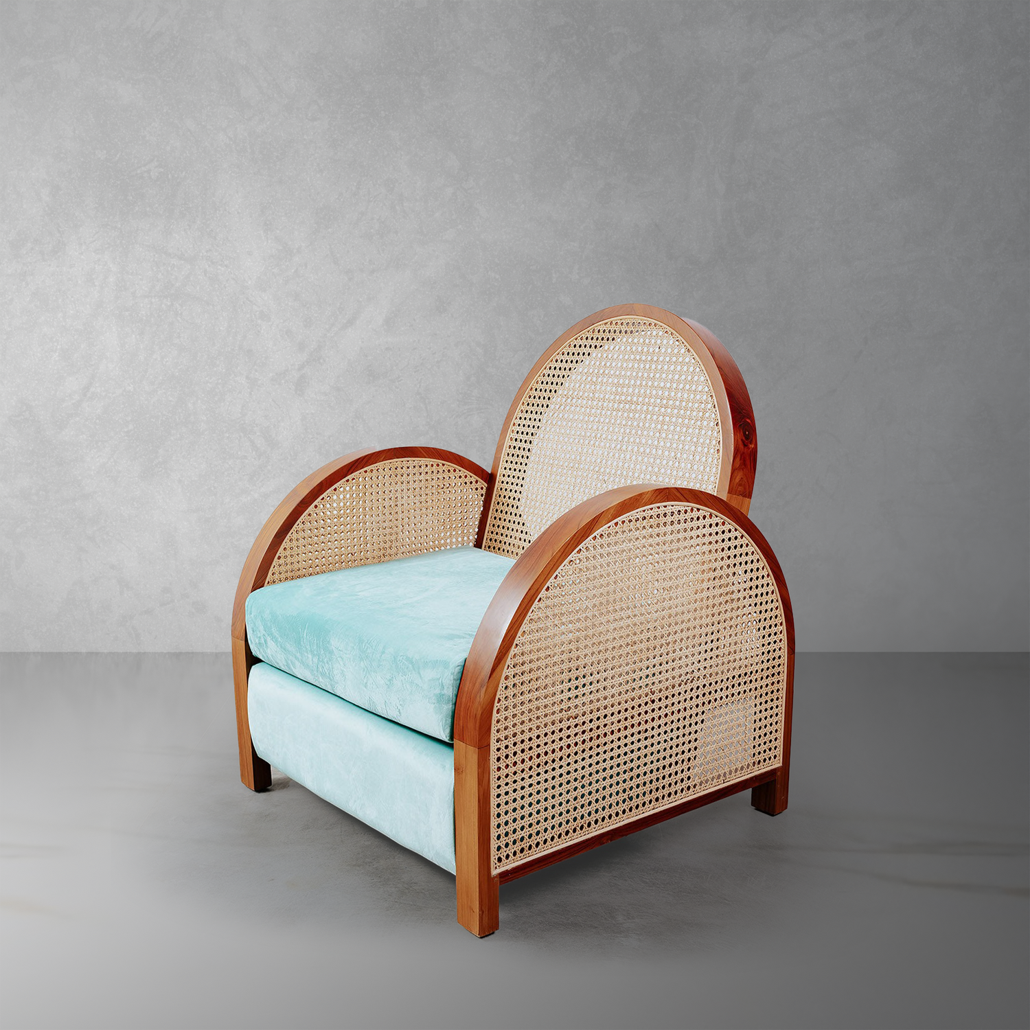 Arc Cane Lounge Chair-France & Son-FL1342-Lounge Chairs-1-France and Son