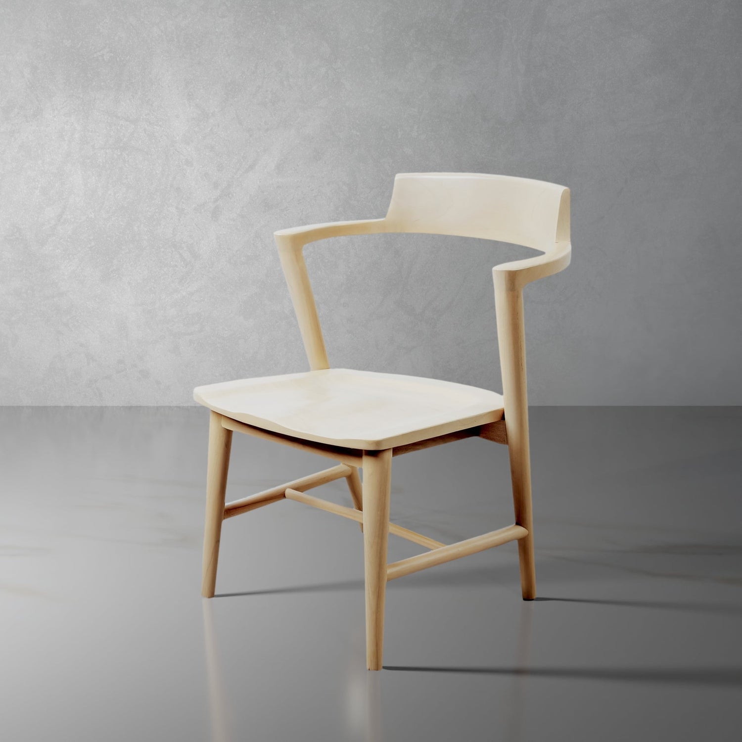 Teak Elbow Z Dining Chair-France & Son-FL1352IVORY-Dining ChairsIvory-1-France and Son