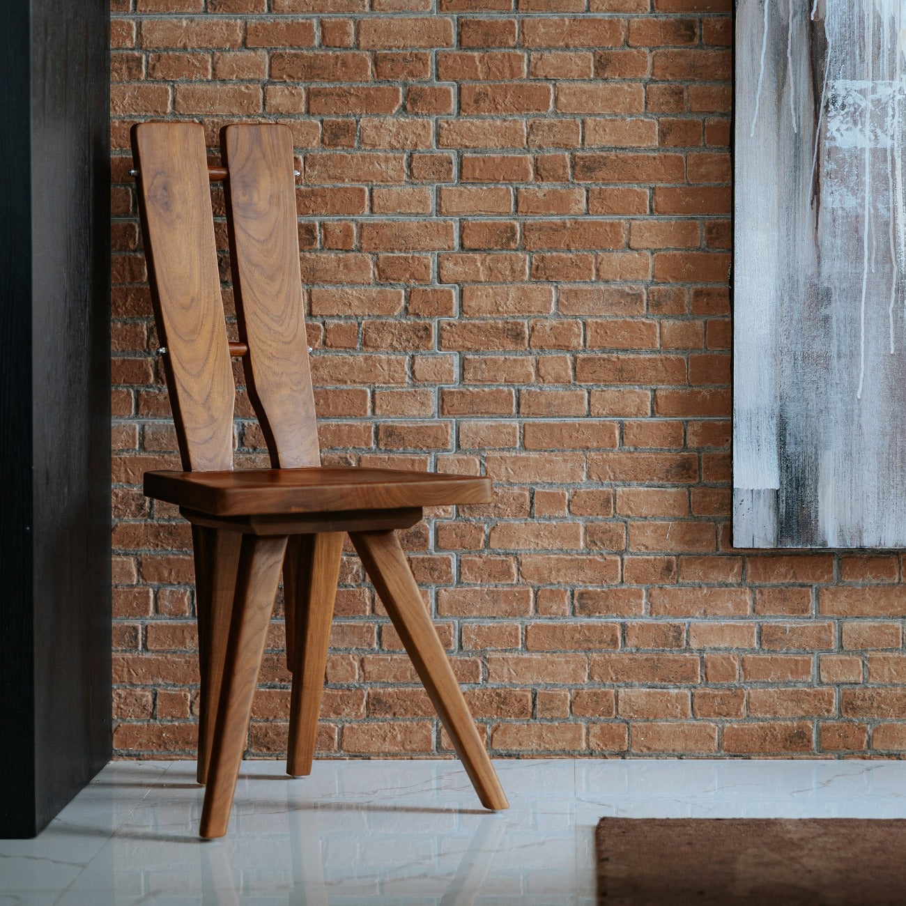 Ayhan Teak Side Chair-France & Son-FL1382NTRL-Dining Chairs-2-France and Son
