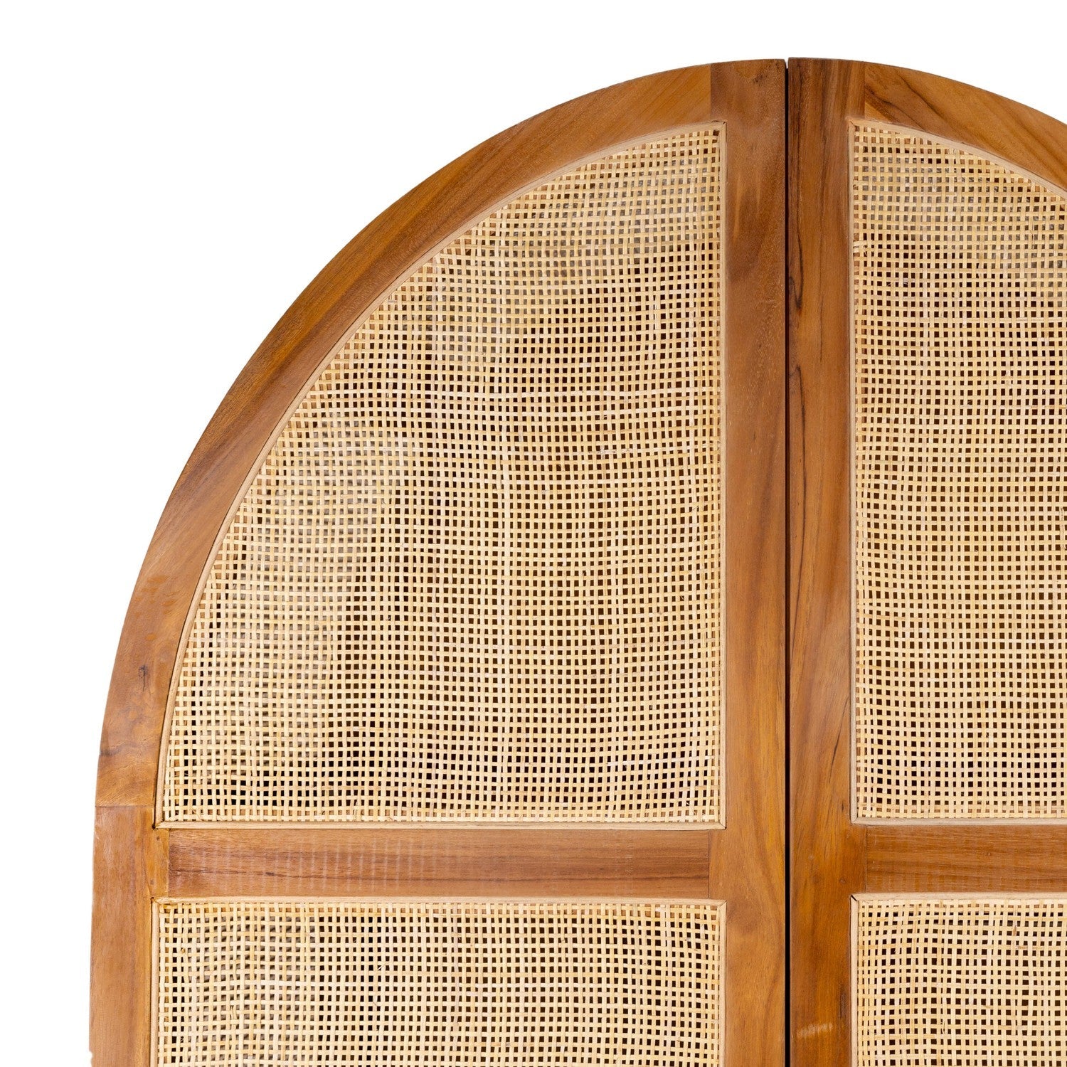 Lemari Teak and Cane Armoire