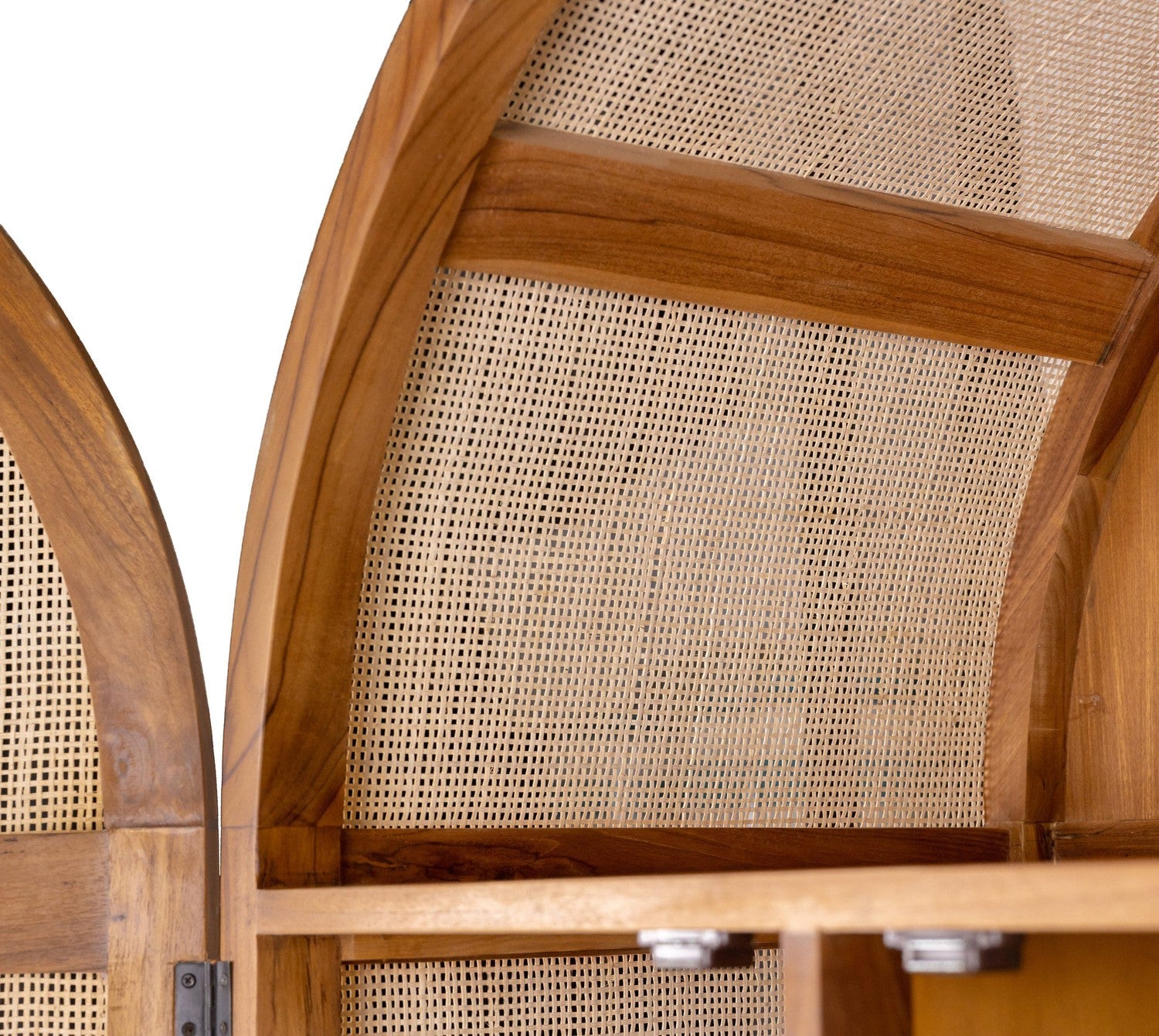 Lemari Teak and Cane Armoire