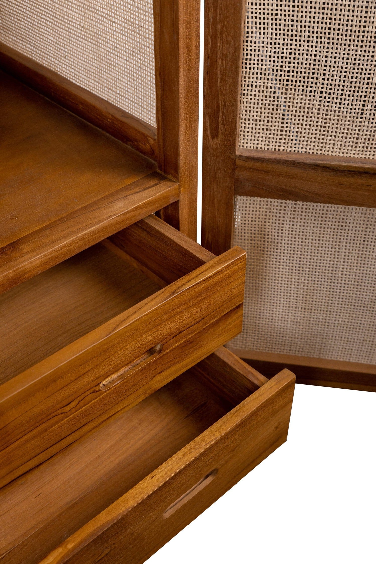 Lemari Teak and Cane Armoire