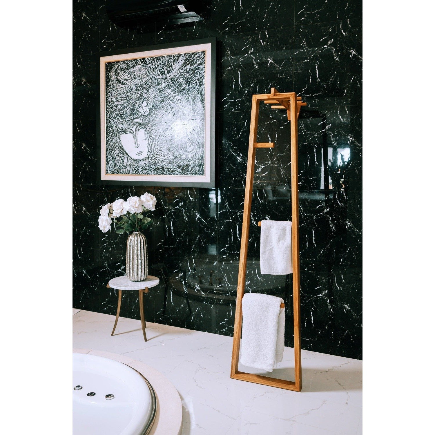 Teak Aiyla Clothes Rack-France & Son-FL1545-Decor-3-France and Son