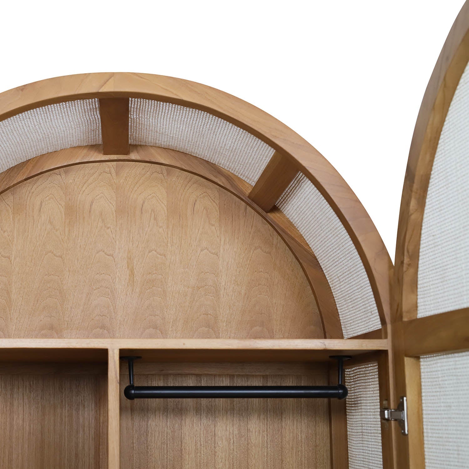 Lemari Teak and Cane Armoire