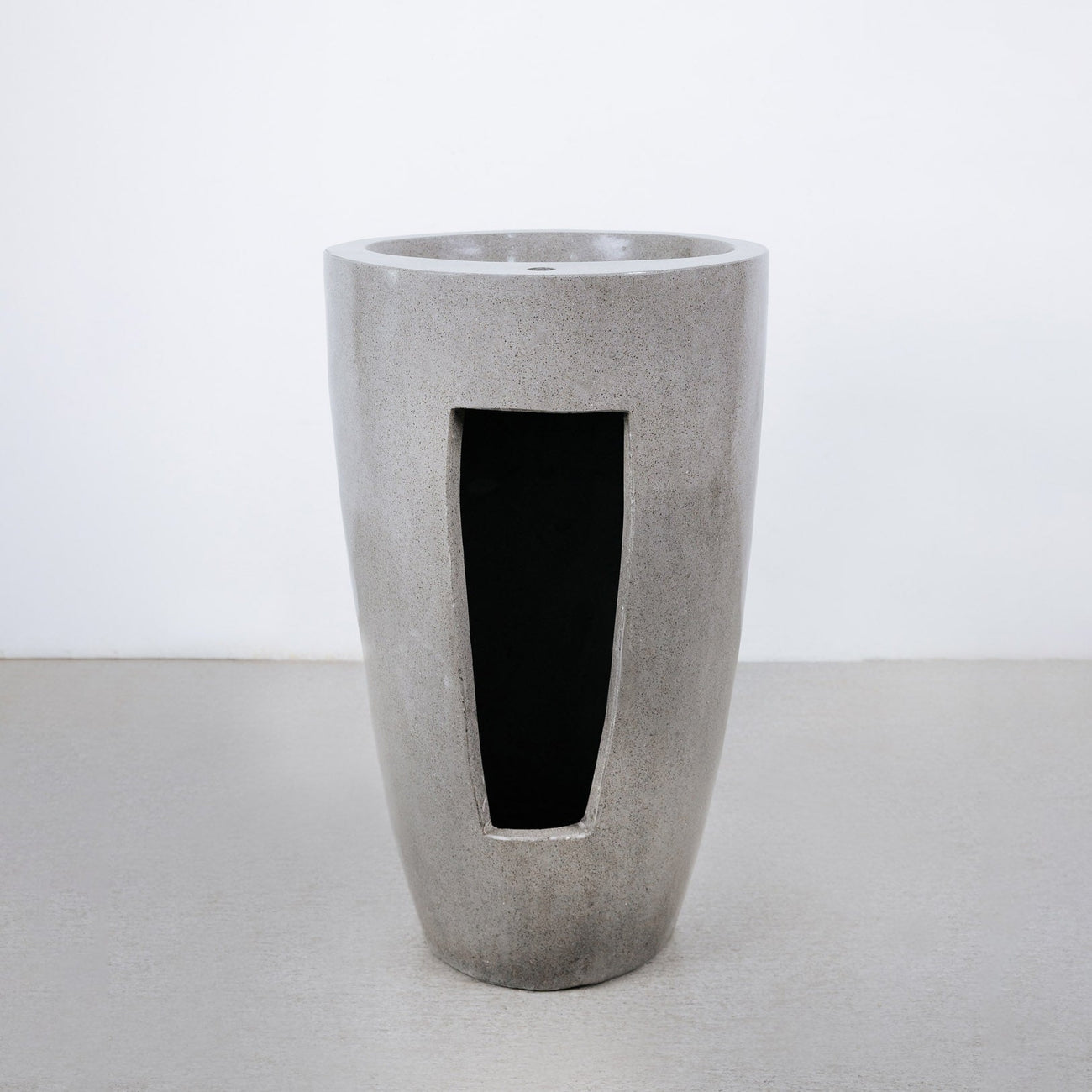 Alani Stone Pedestal Sink-France & Son-FL1605GREY-Bathroom Sinks-4-France and Son