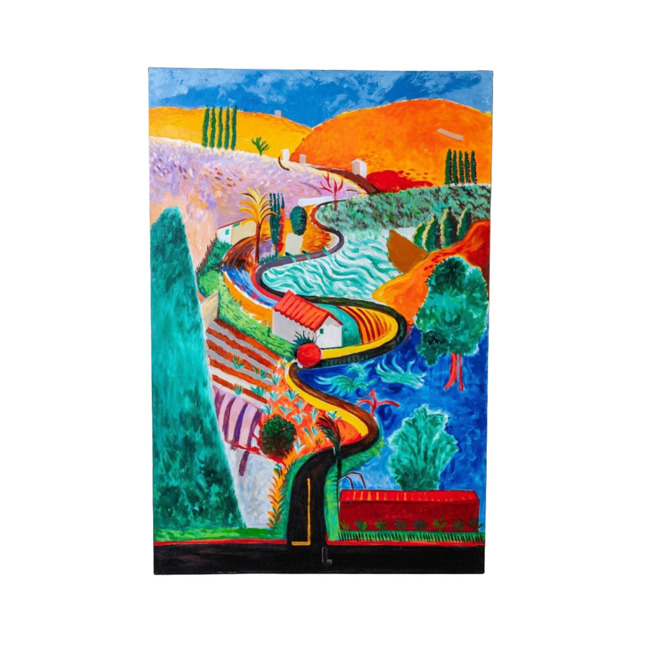 Not Hockney 2 Oil on Canvas-France & Son-FL9104-Wall Art-1-France and Son