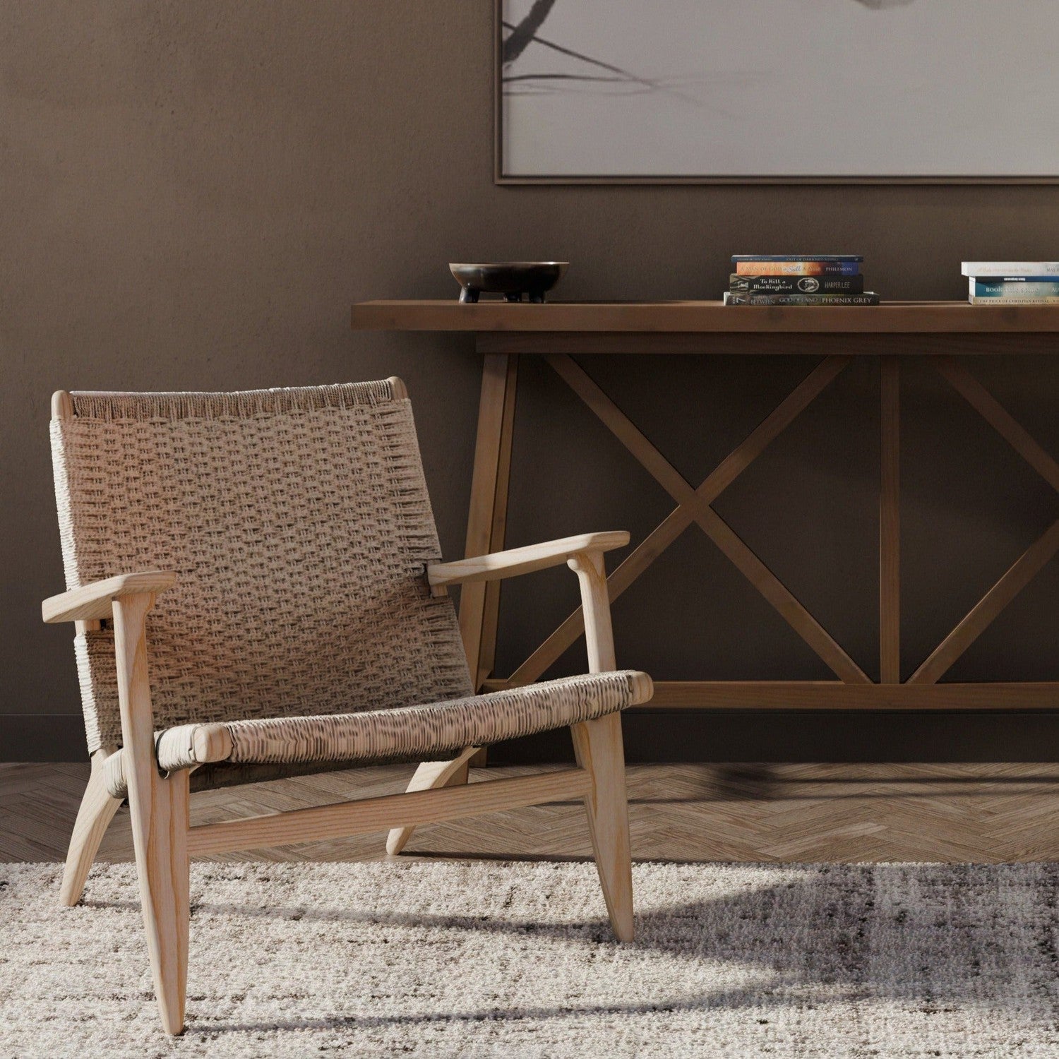 Wegner CH25 Lounge Chair-France & Son-FRC086NTRL-Lounge ChairsNatural-Single-2-France and Son