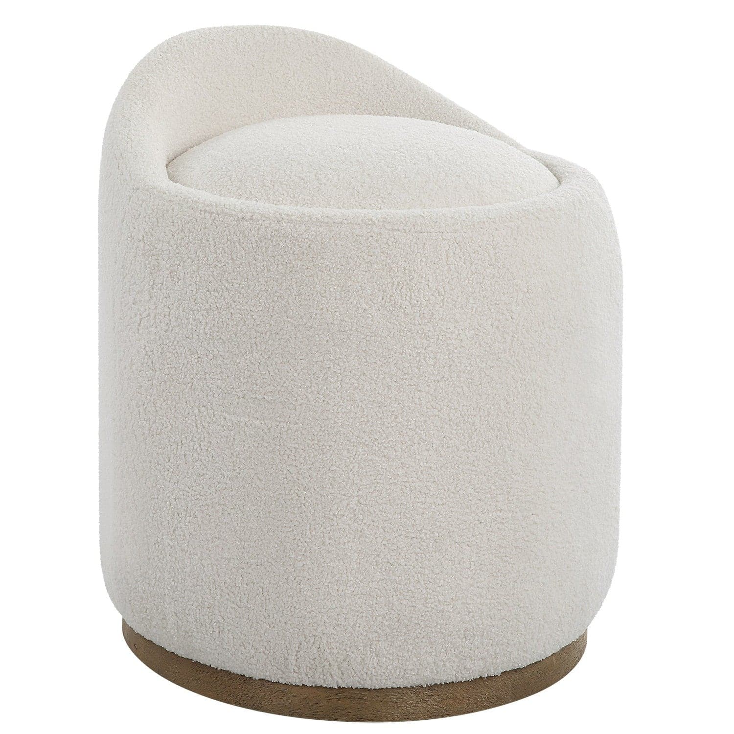 Swirl Swivel Sheepskin Ottoman-Uttermost-UTTM-23186-Stools & Ottomans-5-France and Son