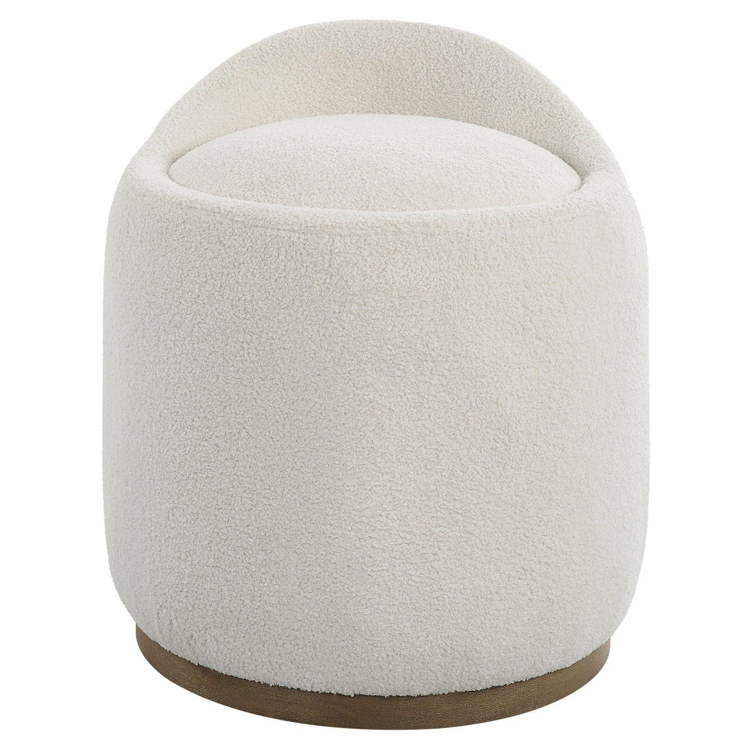 Swirl Swivel Sheepskin Ottoman-Uttermost-UTTM-23186-Stools & Ottomans-1-France and Son