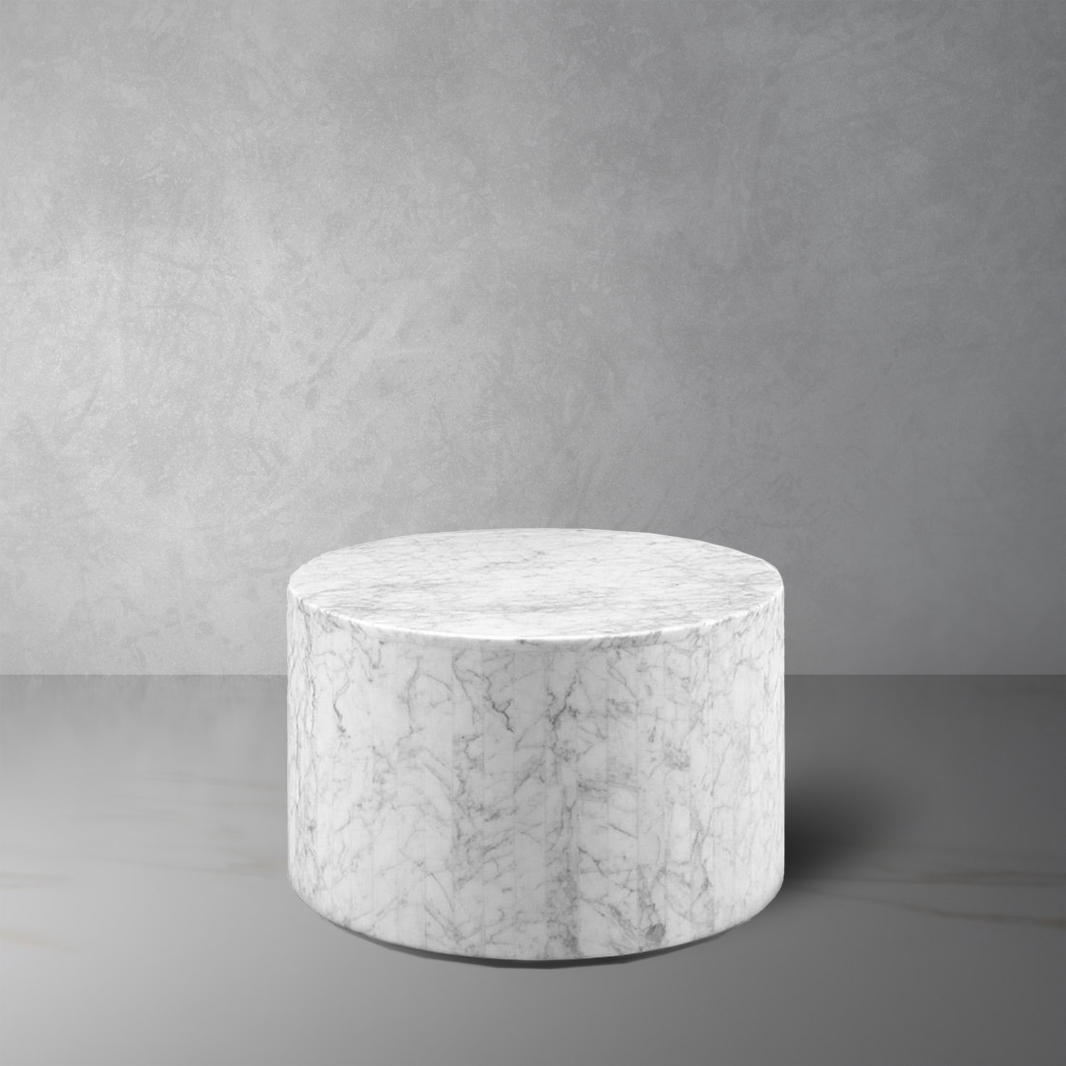 Carrara Marble Drum Bunching Table-France & Son-FVT043MWHT-Coffee Tables-1-France and Son