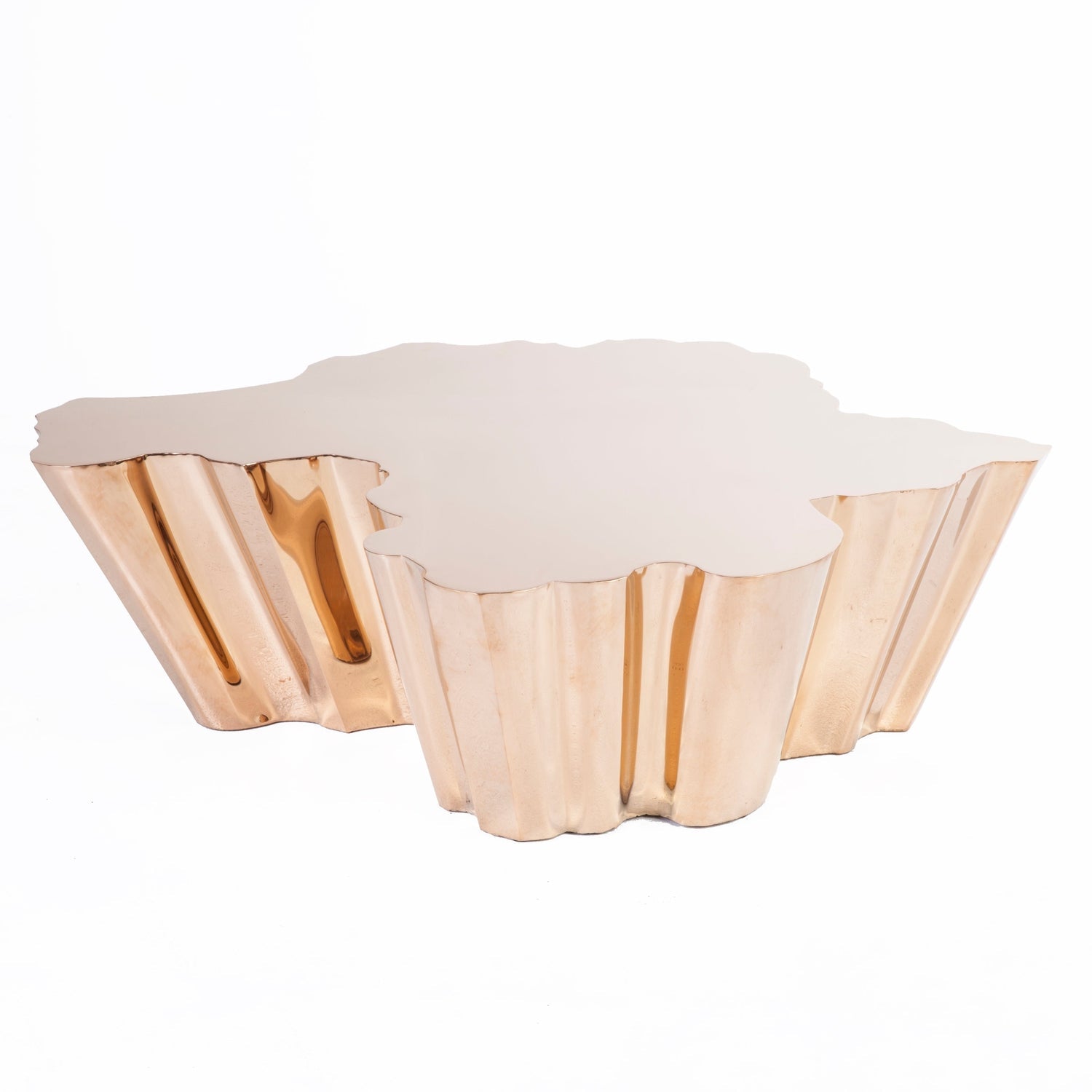 Fideer Freeform Coffee Table-France & Son-FVT606RGOLD-Coffee TablesRose Gold-2-France and Son
