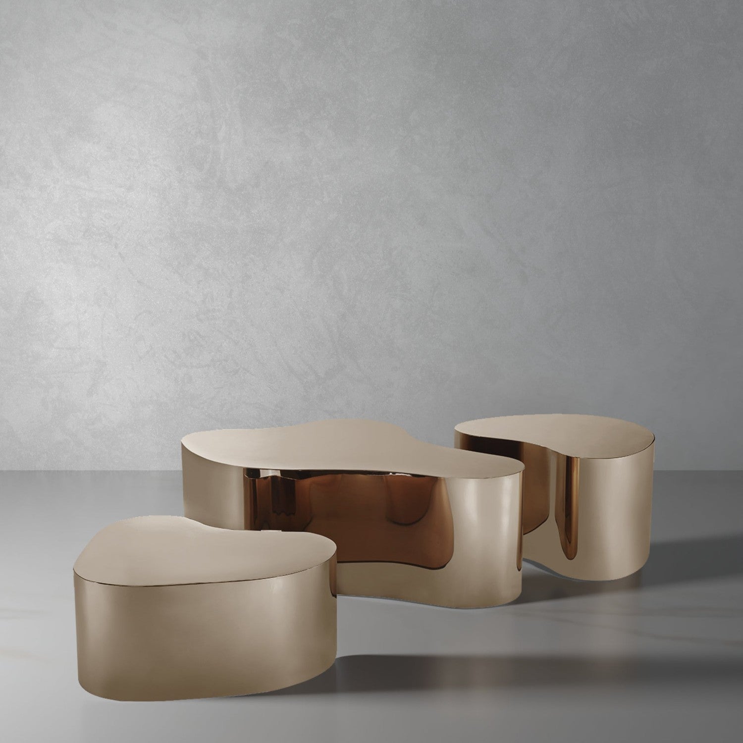 Roselle Freeform Bunching Coffee Table-France & Son-FVT735RGOLD-Coffee TablesSmall-1-France and Son
