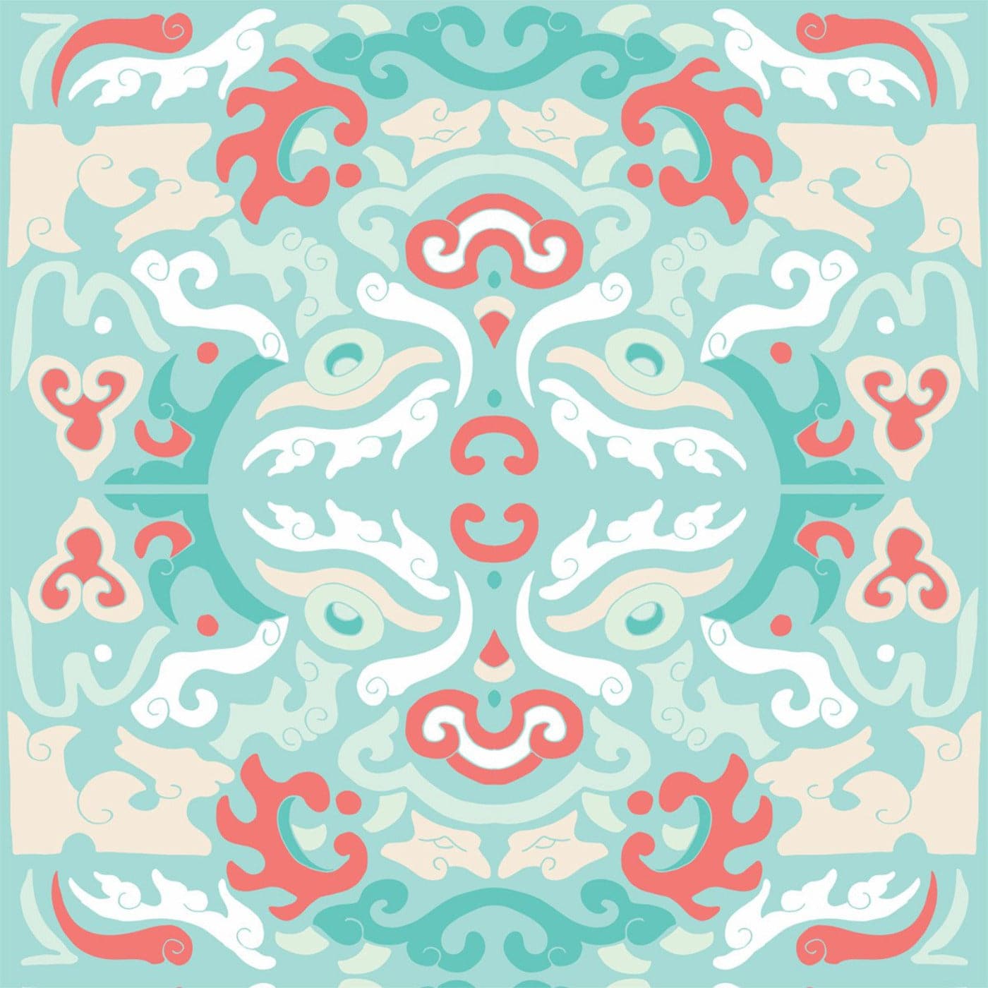 Foo You Looking At Wallpaper-Mitchell Black-MITCHB-WCJT2-CR-PM-10-Wall DecorPatterns Coral Reef-Premium Matte Paper-1-France and Son