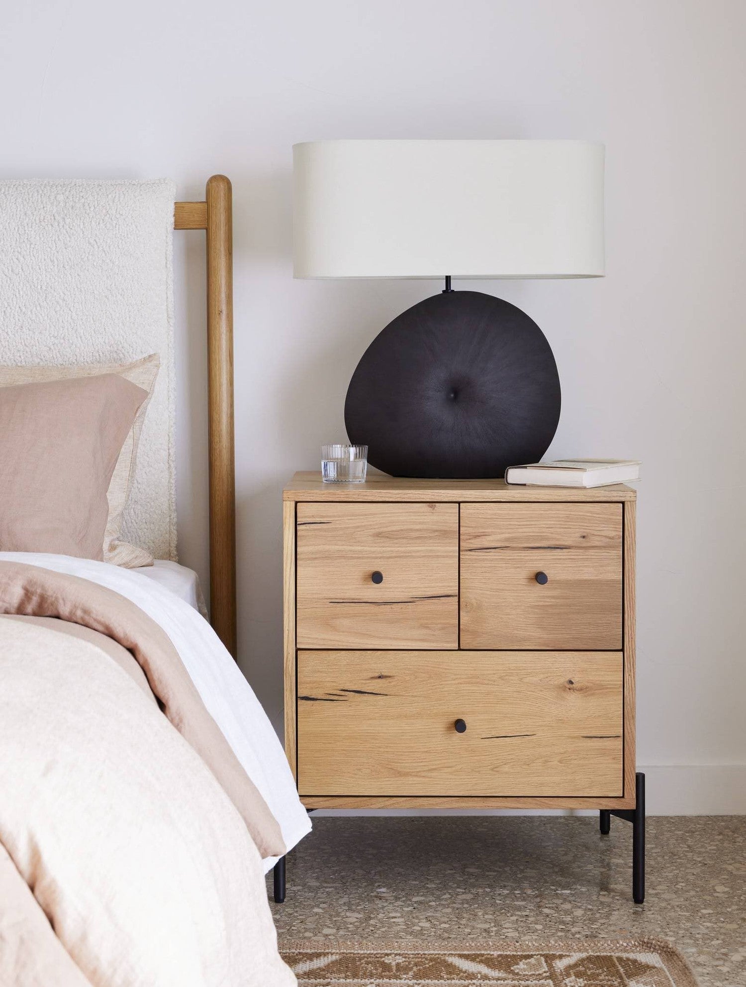 Busaba Table Lamp - Textured Matte Black Porcelain Ceramic