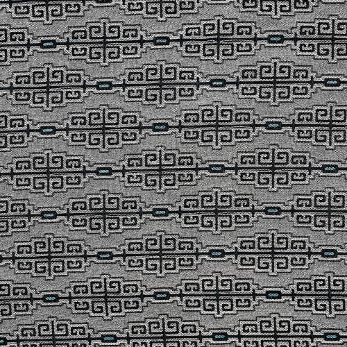 Fretwork Pillow w/ Trim-Ann Gish-ANNGISH-PWFW2424T-CHA-TEA-BeddingCharcoal/Teal-3-France and Son