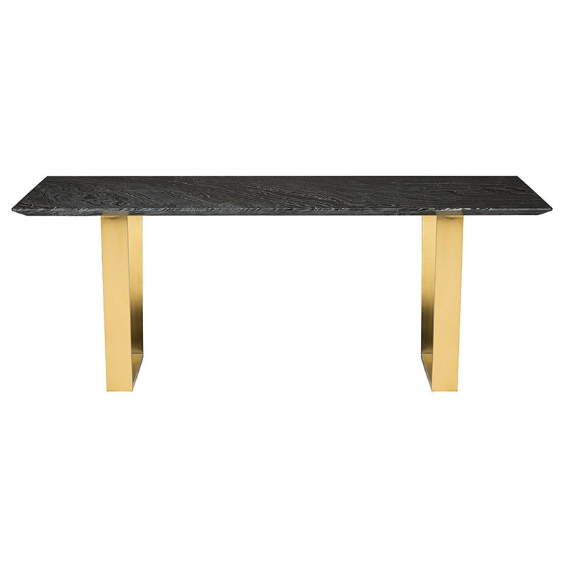 Catrine Dining Table-Nuevo-NUEVO-HGNA311-Dining Tablesblack wood vein-brushed gold legs-5-France and Son