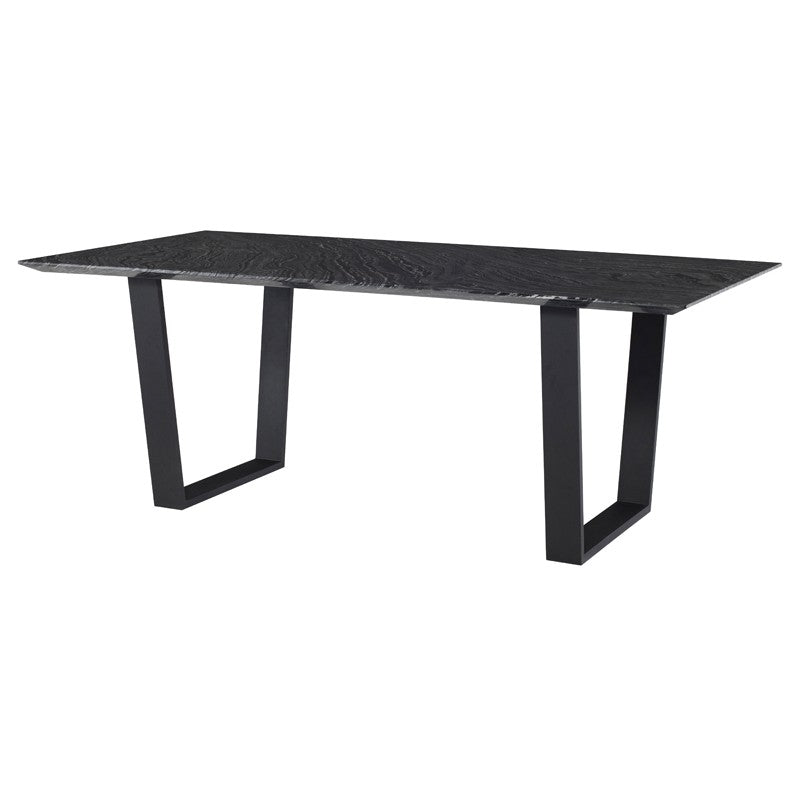 Catrine Dining Table-Nuevo-NUEVO-HGNA485-Dining Tablesblack wood vein-matte black steel legs-13-France and Son