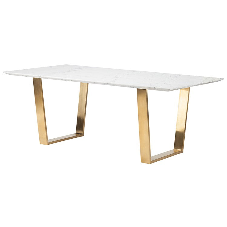 Catrine Dining Table-Nuevo-NUEVO-HGSX139-Dining Tableswhite-brushed gold legs-8-France and Son
