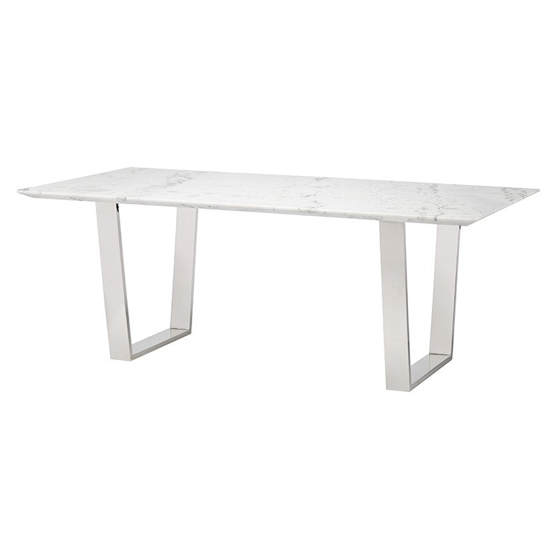 Catrine Dining Table-Nuevo-NUEVO-HGSX192-Dining Tableswhite-polished stainless legs-23-France and Son