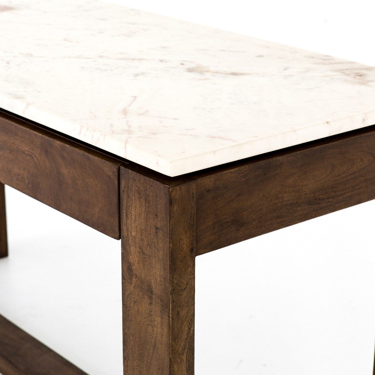 Everton Kitchen Island - Polished White Marble