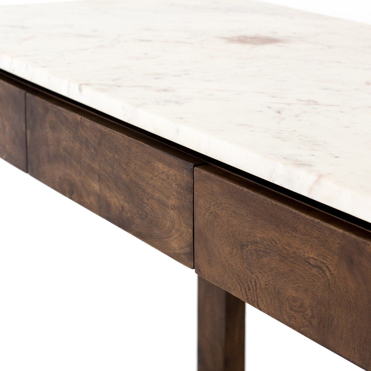 Everton Kitchen Island - Polished White Marble