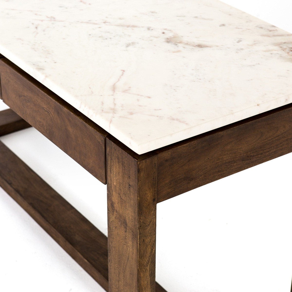 Everton Kitchen Island - Polished White Marble