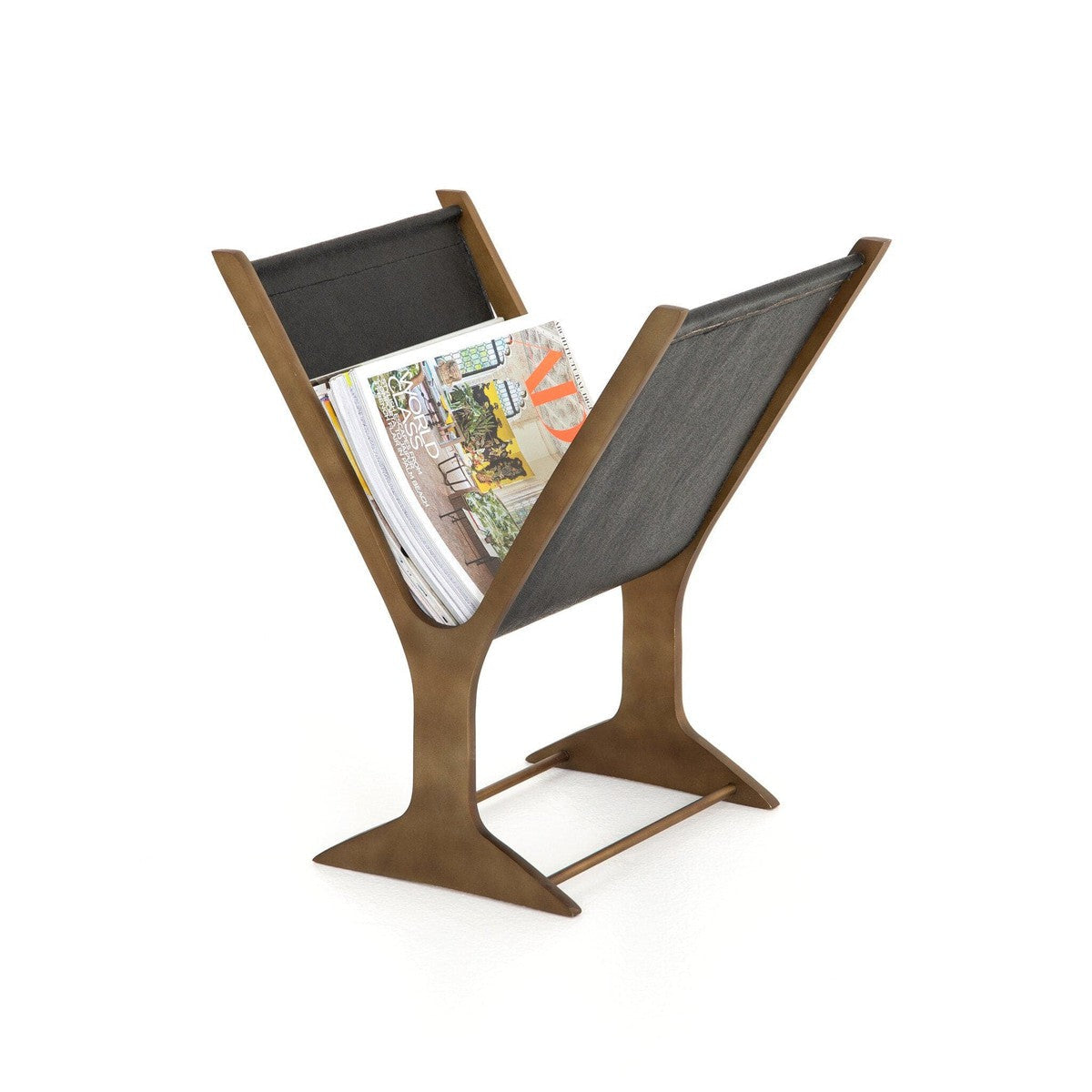 Feldman Magazine Rack - Rustic Brass