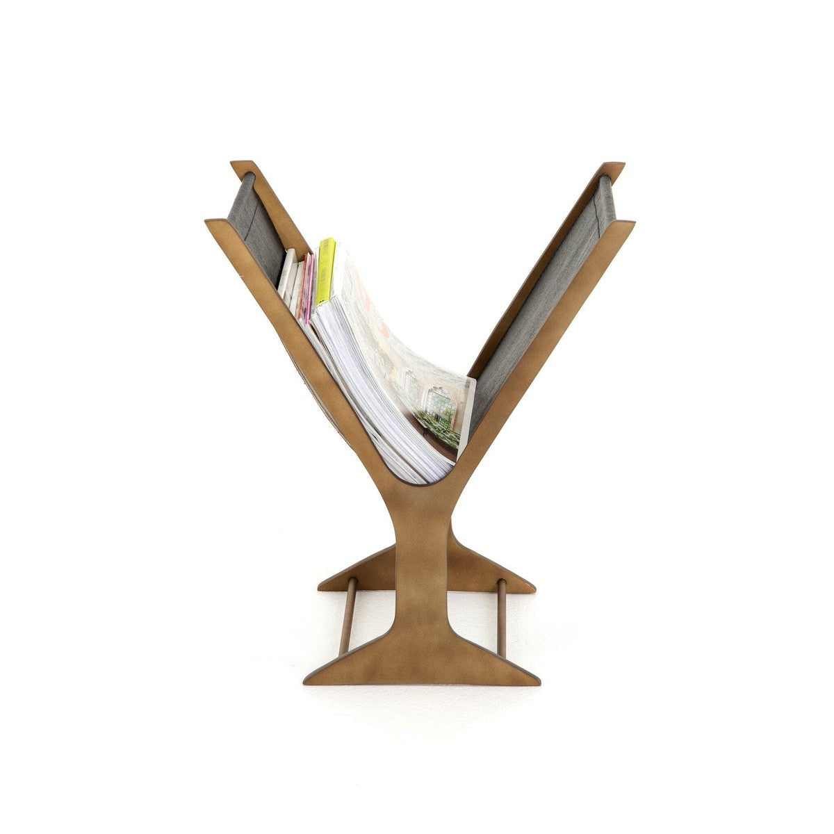 Feldman Magazine Rack - Rustic Brass
