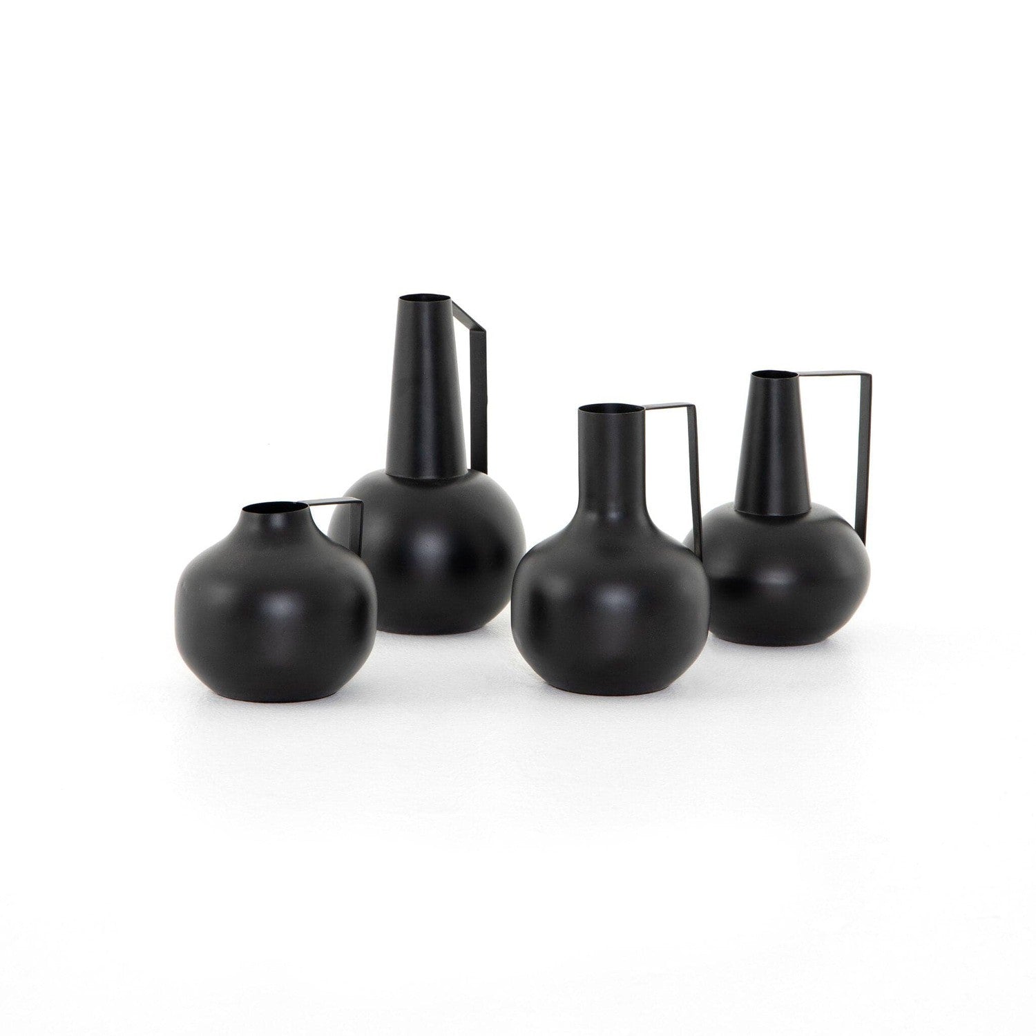Aleta Vases, Set Of 4 - Iron Matte Black