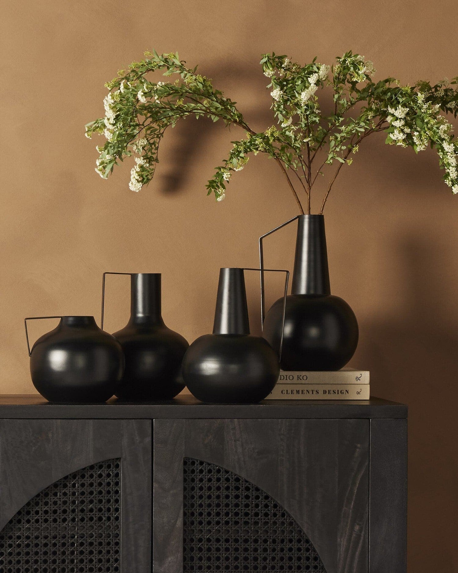 Aleta Vases, Set Of 4 - Iron Matte Black