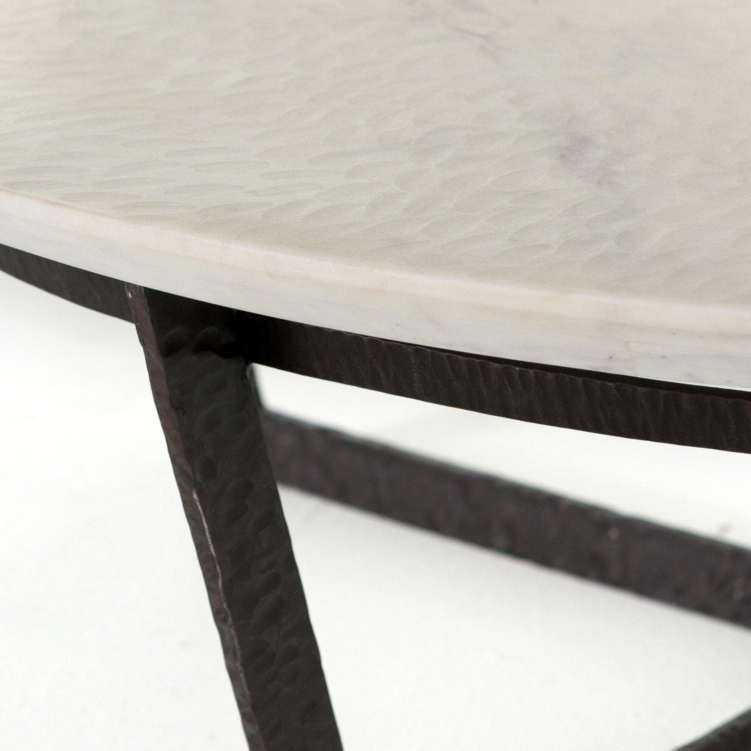 Felix Round Coffee Table - Sandblasted White Marble