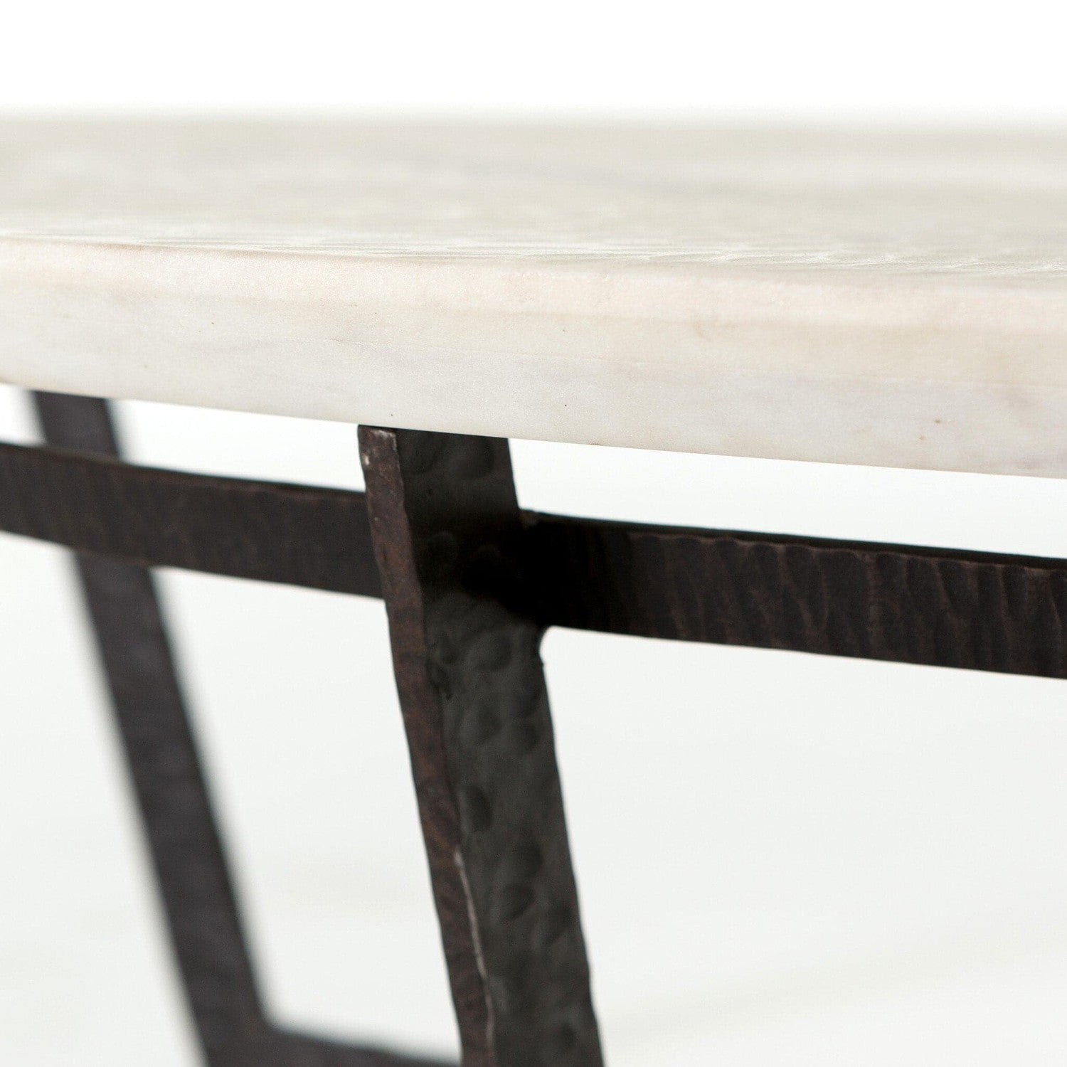 Felix Round Coffee Table - Sandblasted White Marble