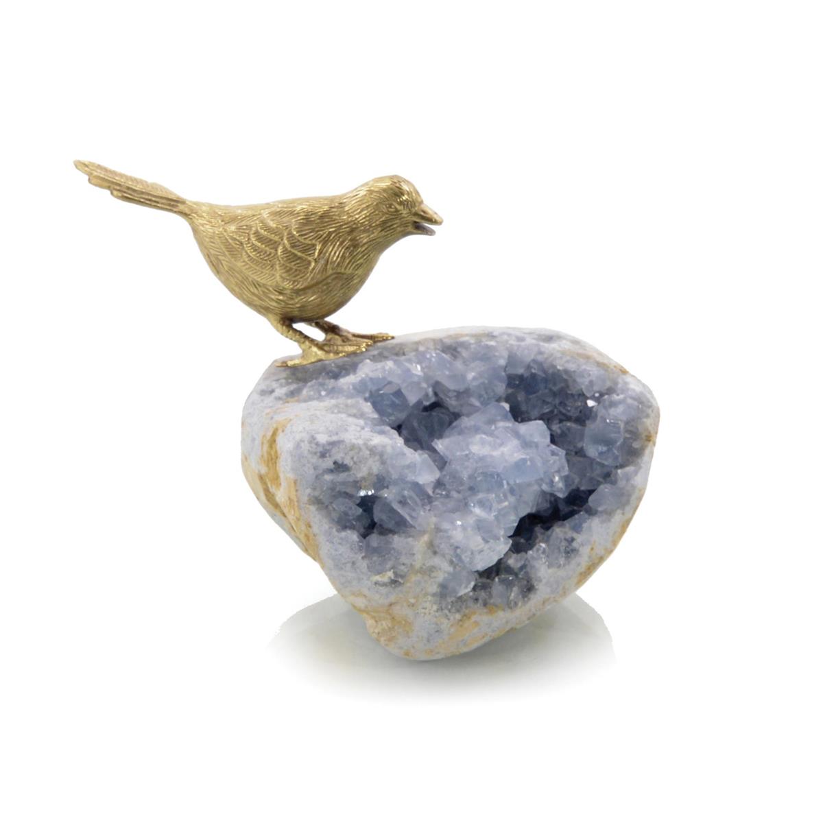 Bird On Celestite Rock-John Richard-JR-JRA-11624-Decorative ObjectsI-1-France and Son