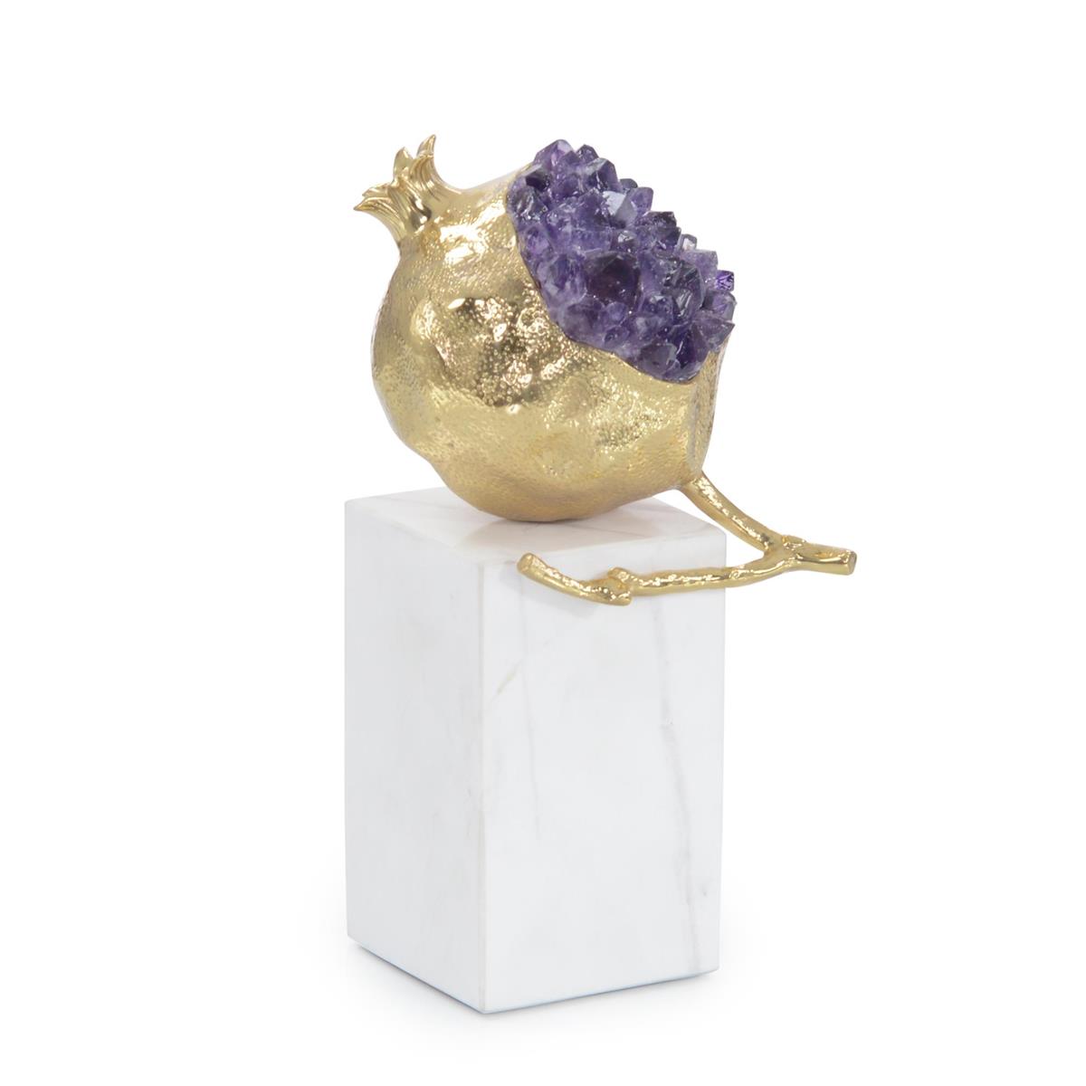 Brass and Amethyst Pomegranate Sculpture-John Richard-JR-JRA-13158-Decorative ObjectsII-2-France and Son