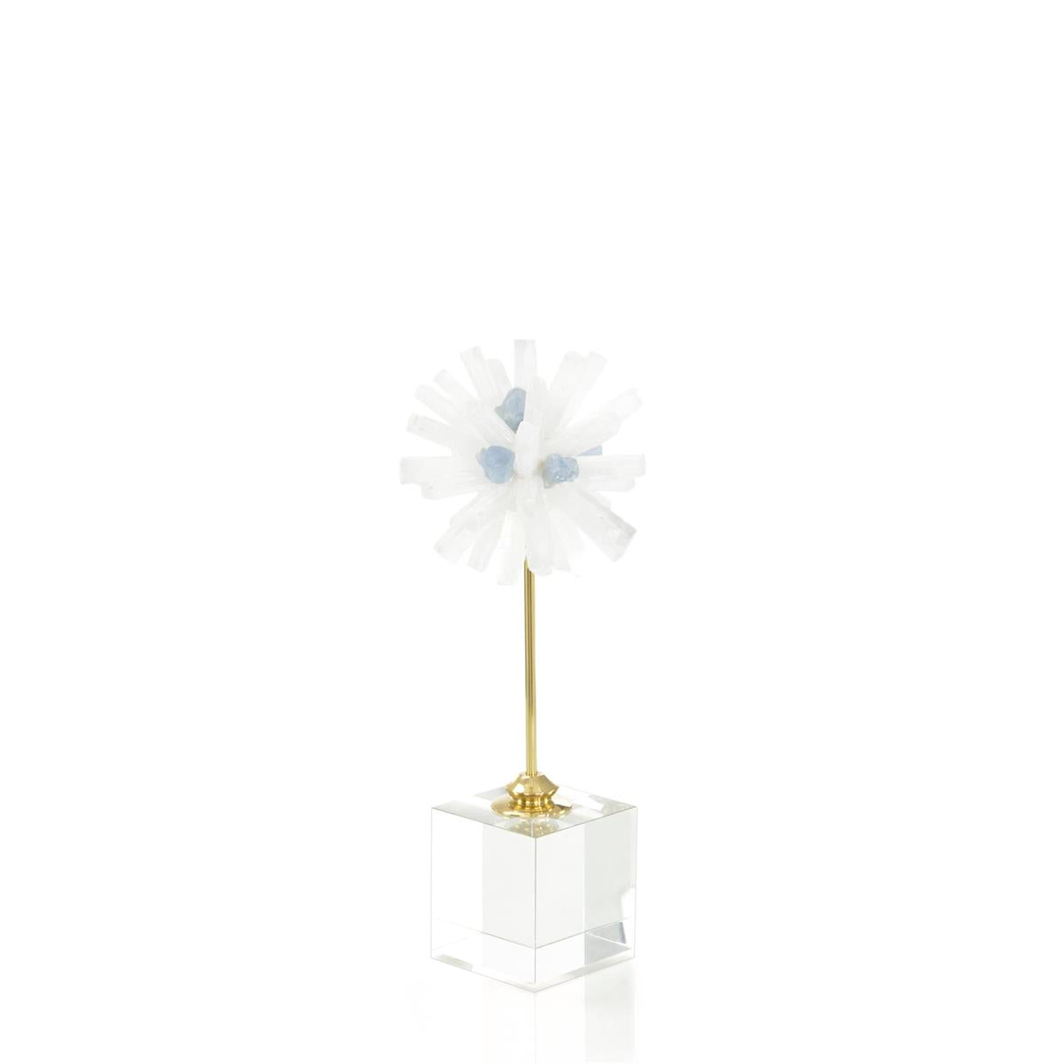 Selenite Starbust Sculpture Iii - Brass,Gold