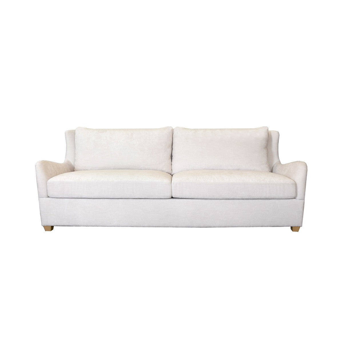 Kaleb - Wingback Sofa With Light Cerused Oak Feet In Ivory Plain Weave Upholstery