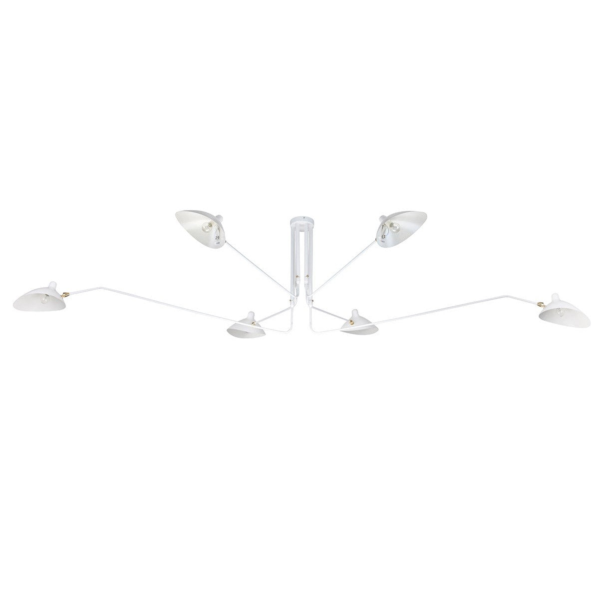Mouille Six Arm Ceiling Lamp-France & Son-LBC017BLK-ChandeliersBlack-8-France and Son