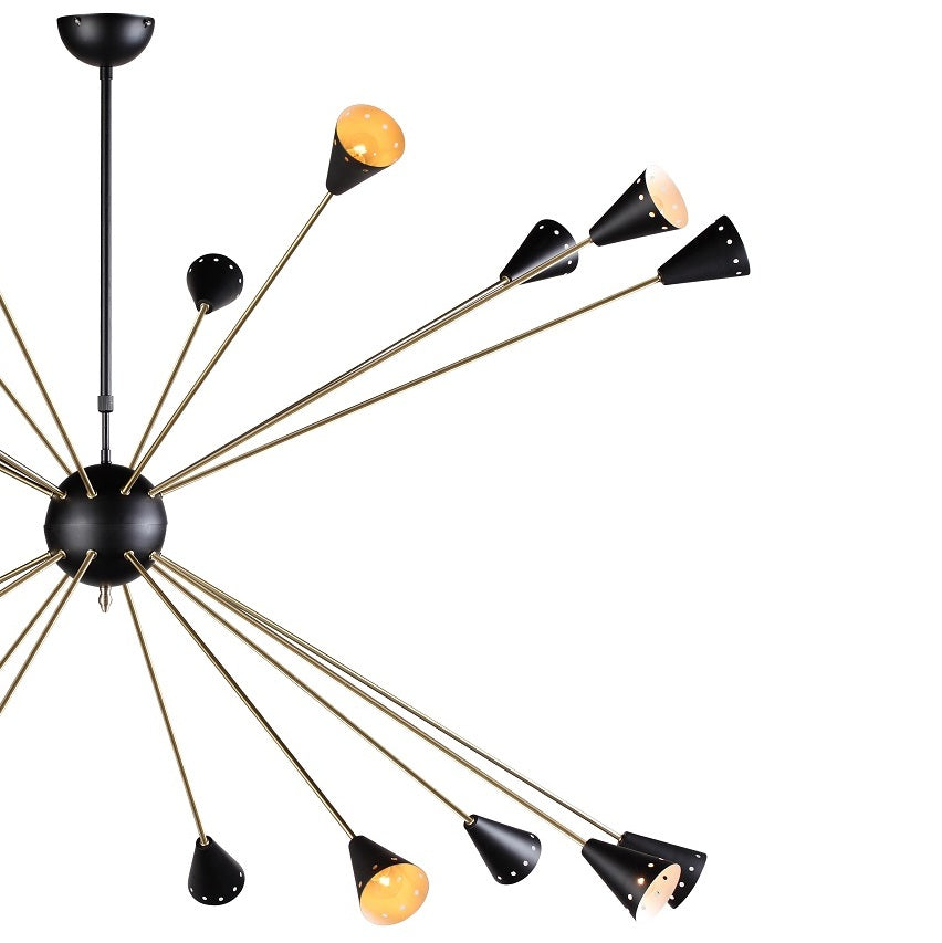 Mid Century Sputnik Chandelier-France & Son-LBC076BLK-Chandeliers-5-France and Son