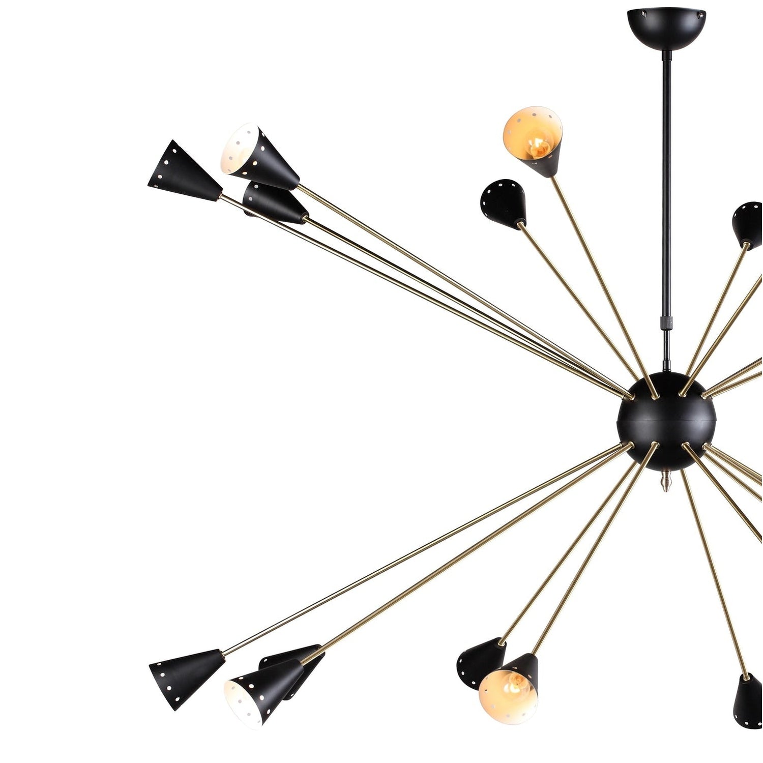 Mid Century Sputnik Chandelier-France & Son-LBC076BLK-Chandeliers-3-France and Son