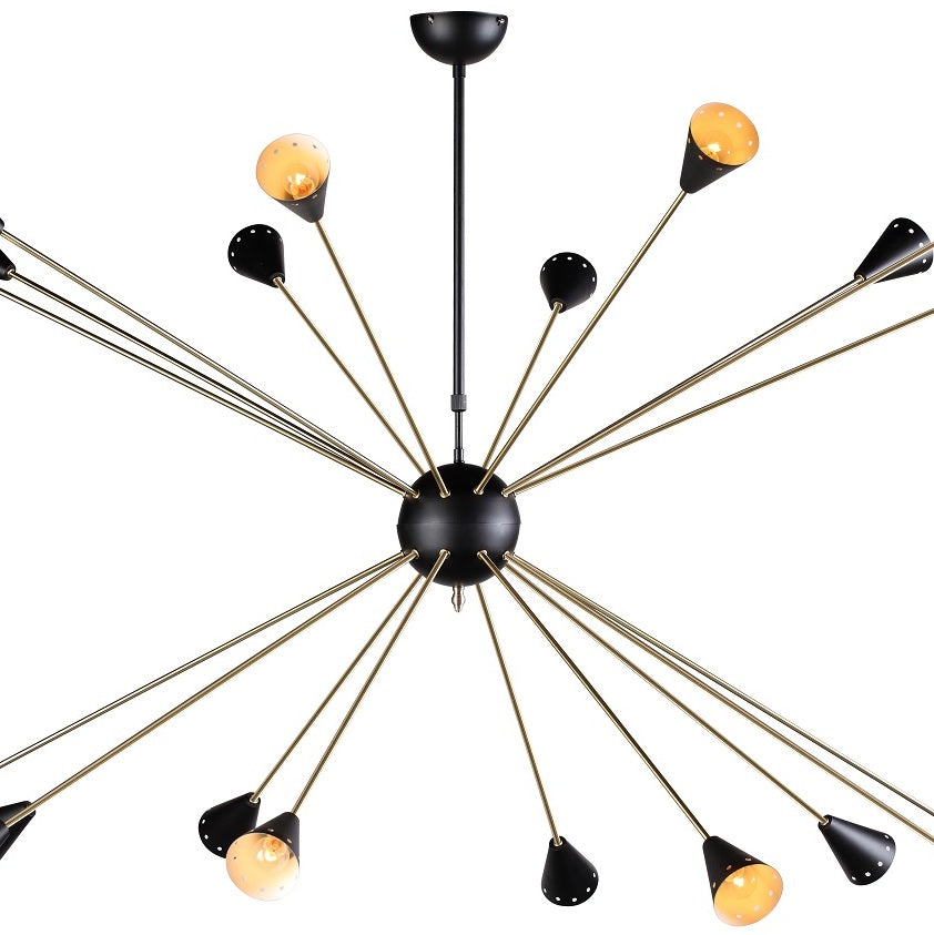 Mid Century Sputnik Chandelier-France & Son-LBC076BLK-Chandeliers-4-France and Son