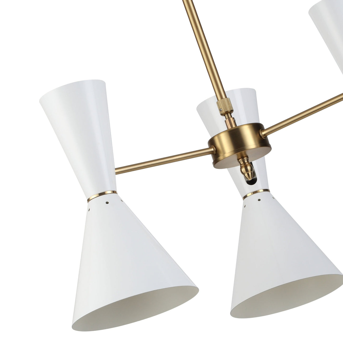 Mid Century Bow Tie Chandelier - Three Arm-France & Son-LBC0793WHT-Chandeliers-3-France and Son
