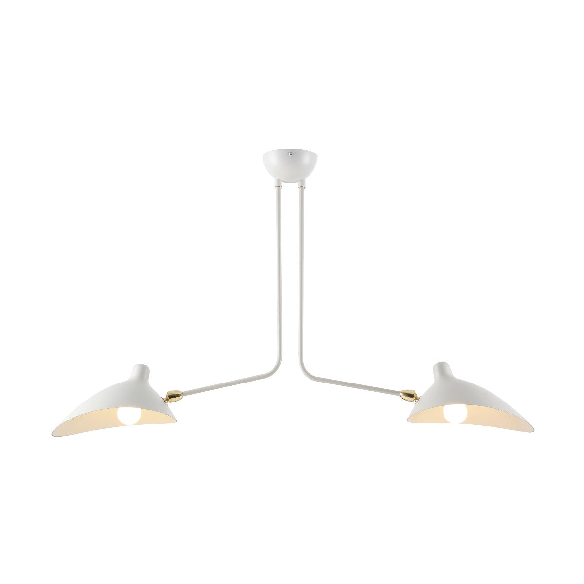 Mid Century Mouille Two Arm MCL-2 Ceiling Lamp-France & Son-LBC092BLK2-ChandeliersBlack-3-France and Son