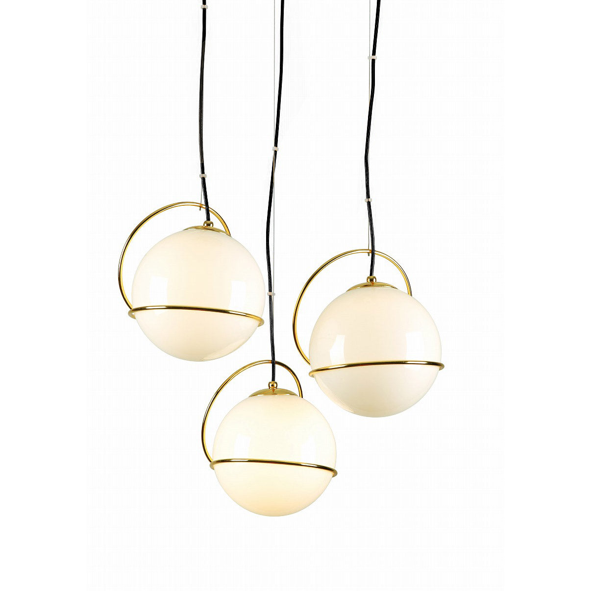 Sarfatti 3 Pendant Cluster Suspension Light-France & Son-LBC1163GOLD-ChandeliersGold-3-France and Son