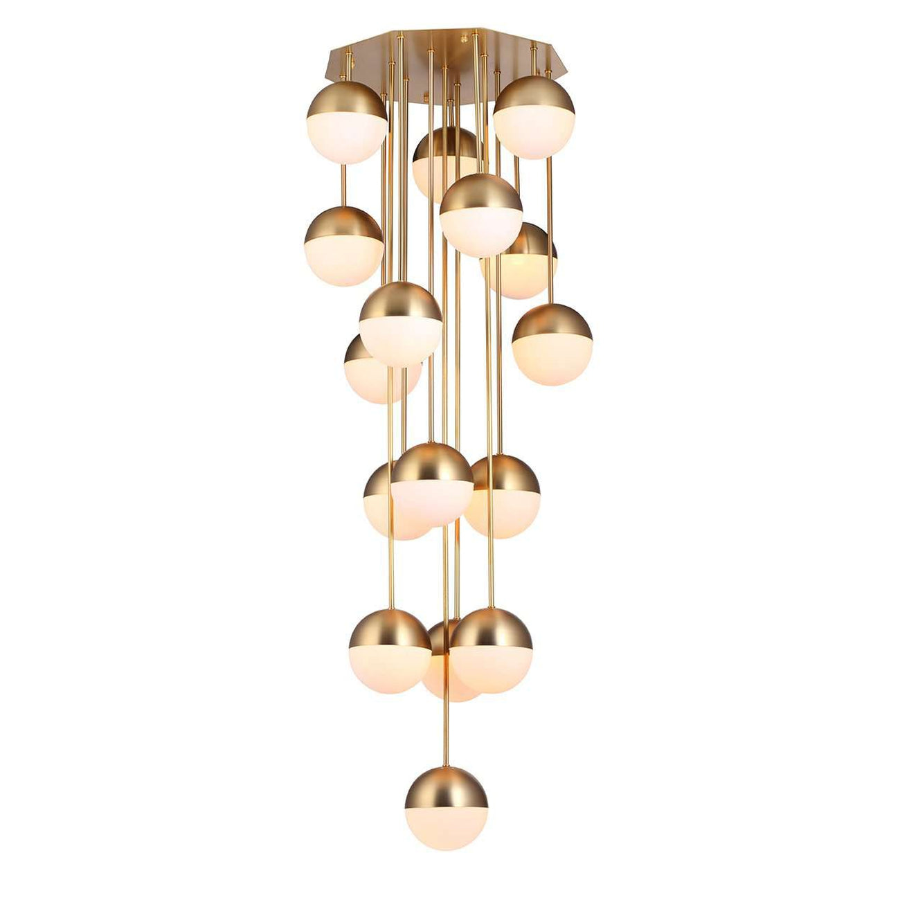 Mid Century Pendant Cluster - Large-France & Son-LBC7816BRASS-Pendants-2-France and Son