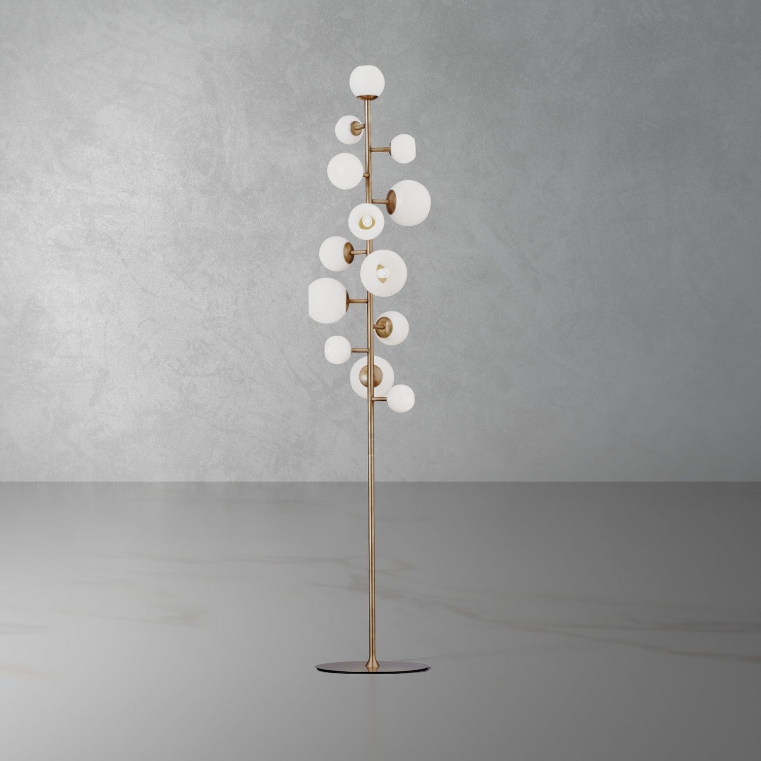 Vaccinium Branching Globe Floor Lamp-France & Son-LM9813FBRS-Floor Lamps-1-France and Son