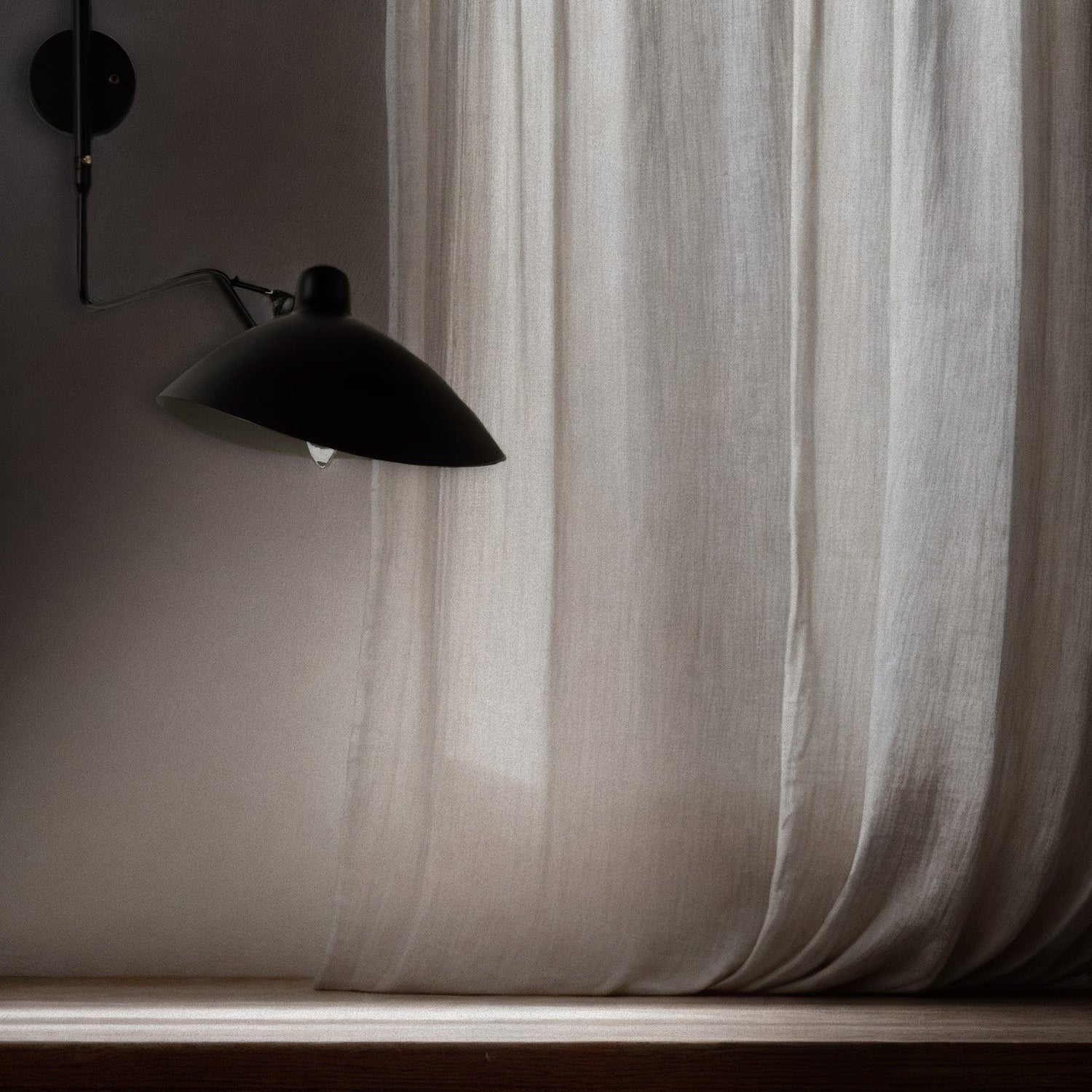 Mouille One Arm Rotating Wall Sconce - Curved-France & Son-LBW015BLKD-Wall LightingBlack-2-France and Son