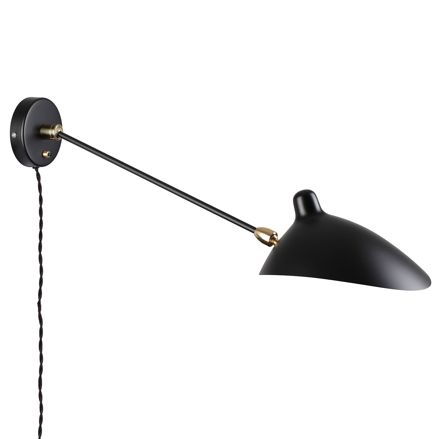 Mid Century Mouille Double Swivel Sconce - 28"-France & Son-LBW017BLK28-Wall Lighting-2-France and Son