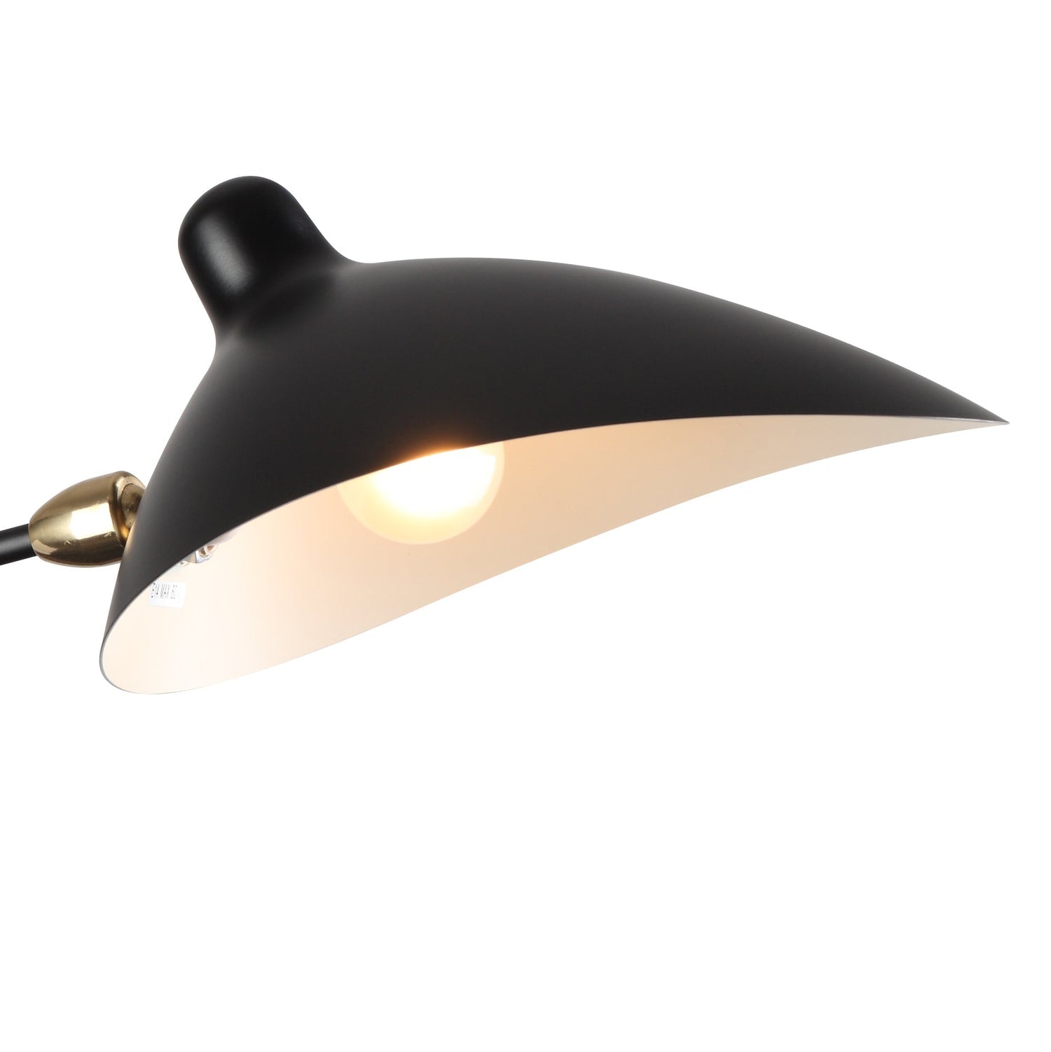 Mid Century Mouille Double Swivel Sconce - 28"-France & Son-LBW017BLK28-Wall Lighting-4-France and Son